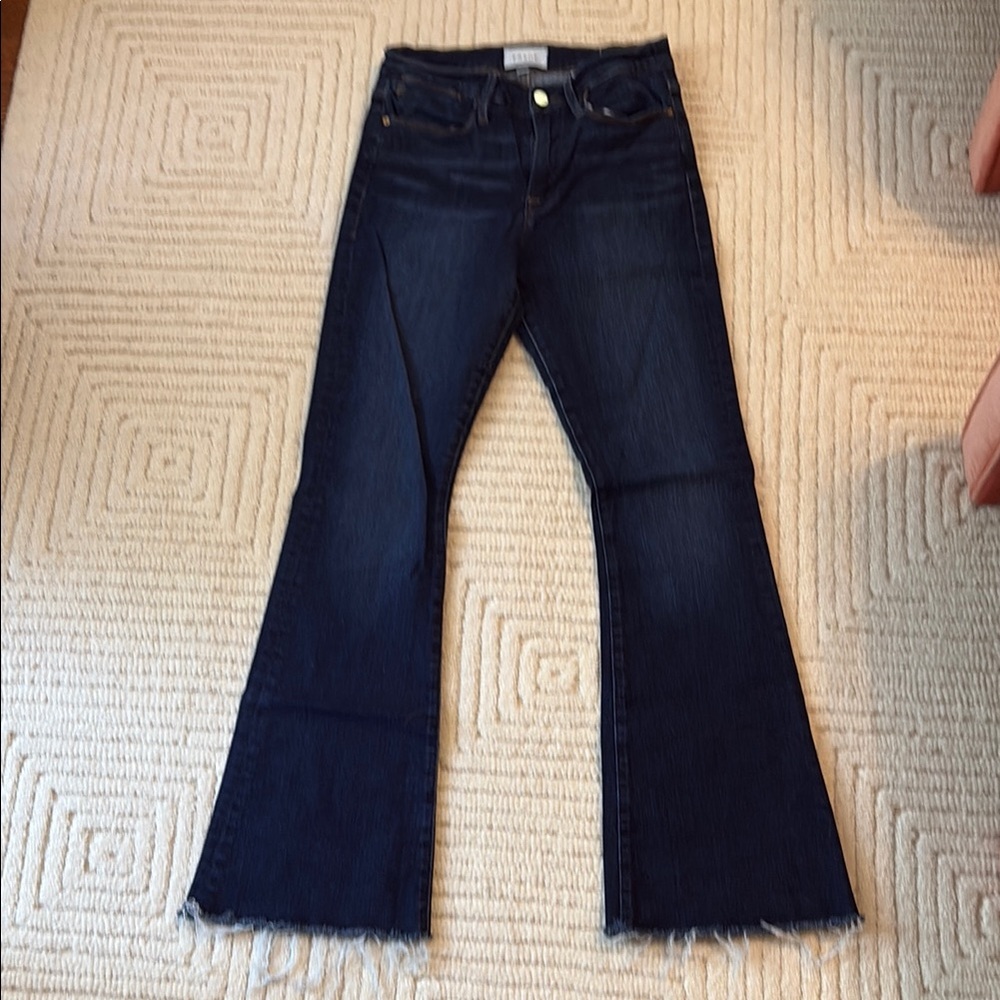 Frame Denim Indigo Wide Leg Jeans